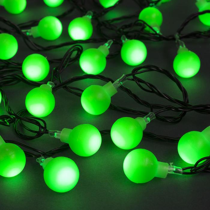 

Световая гирлянда новогодняя Luazon Lighting Шарики зеленые 3590710 5 м зеленый, Шарики зеленые