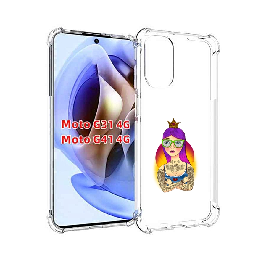 

Чехол MyPads девушка в татуировках с короной для Motorola Moto G31 4G / G41 4G, Прозрачный, Tocco