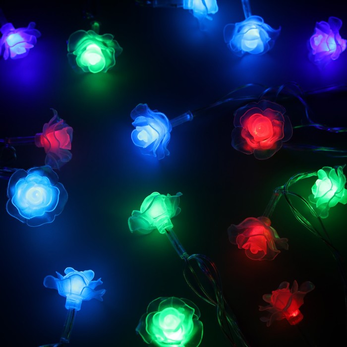 

Световая гирлянда новогодняя Luazon Lighting Розы большие 671574 5 м разноцветный/RGB, Розы большие