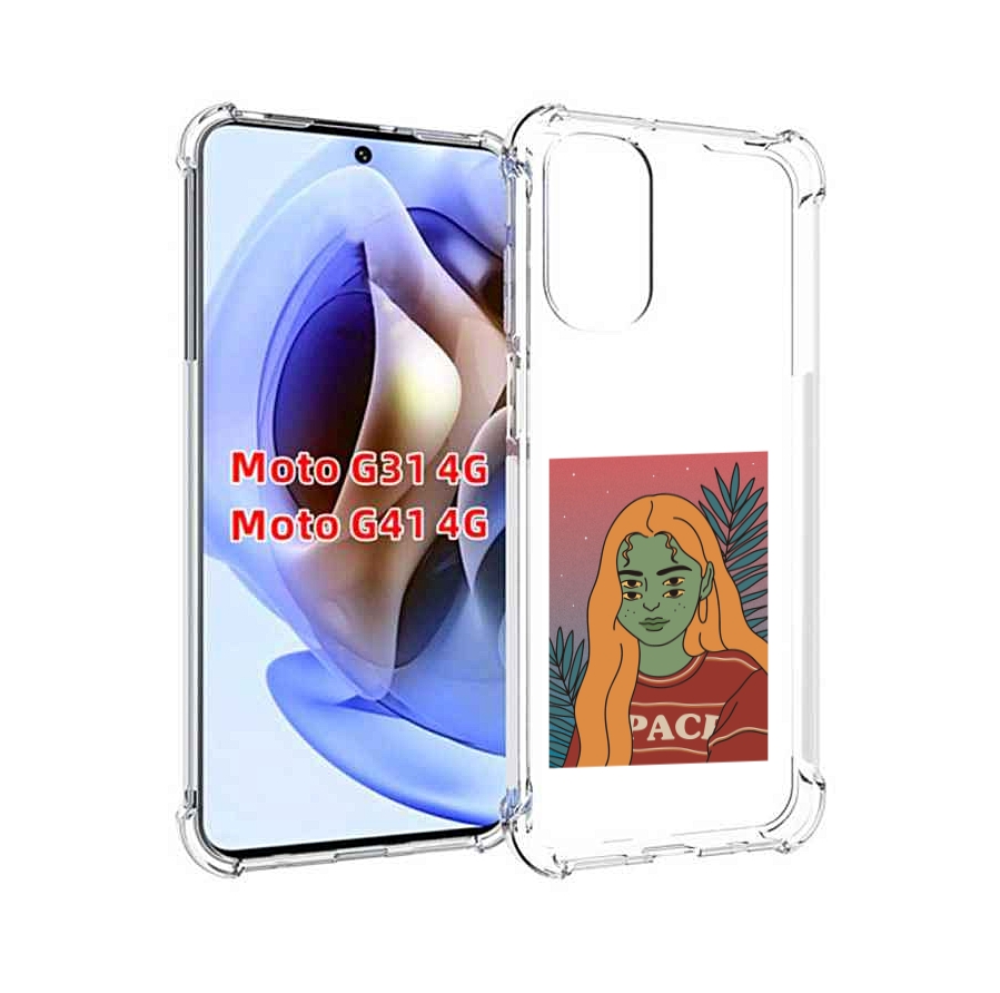 

Чехол MyPads четырехглазая девушка женский для Motorola Moto G31 4G / G41 4G, Прозрачный, Tocco
