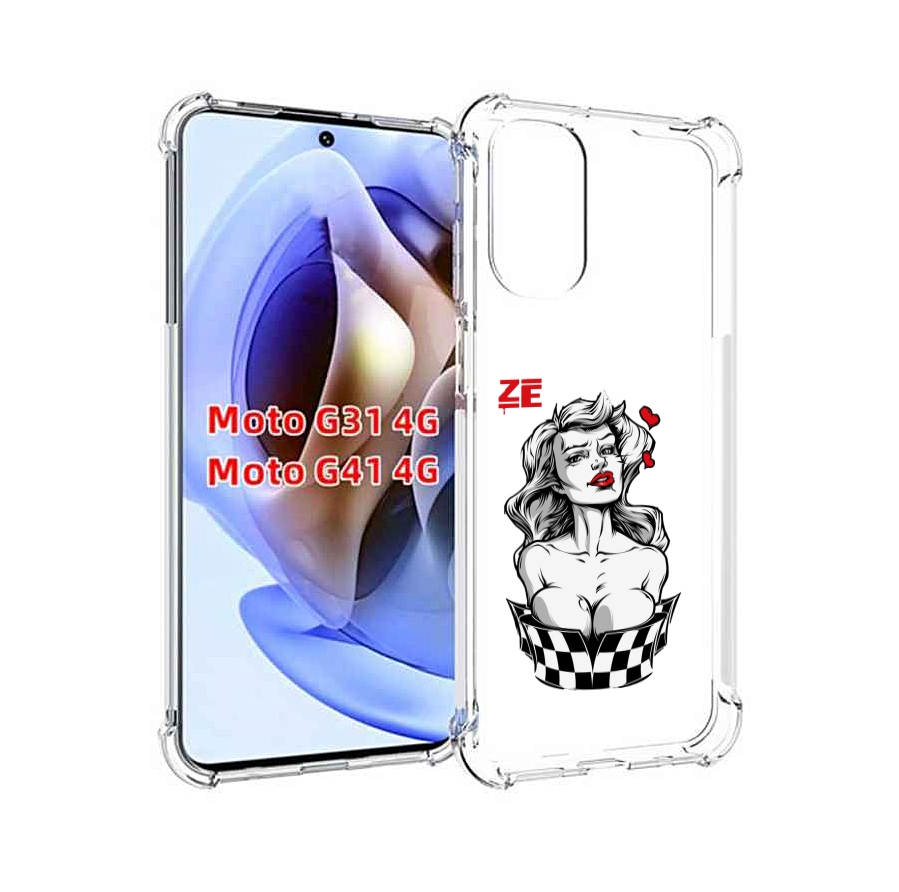 

Чехол MyPads черно белая девушка с красными губами женский для Motorola Moto G31 4G, Прозрачный, Tocco