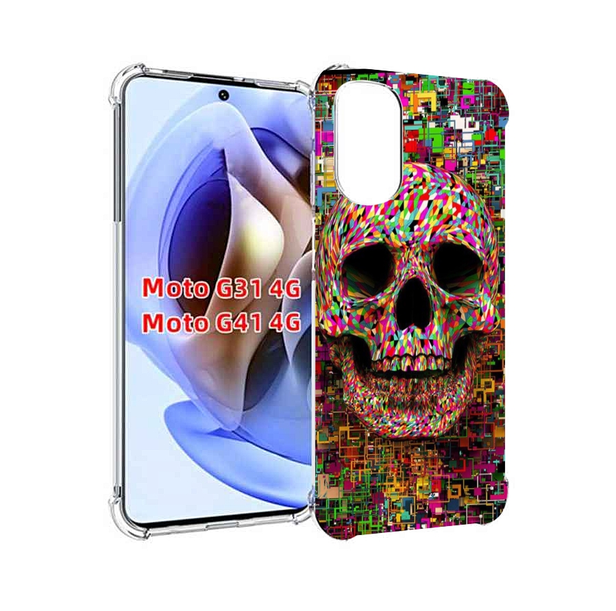 

Чехол MyPads череп красочные цвета для Motorola Moto G31 4G / G41 4G, Прозрачный, Tocco