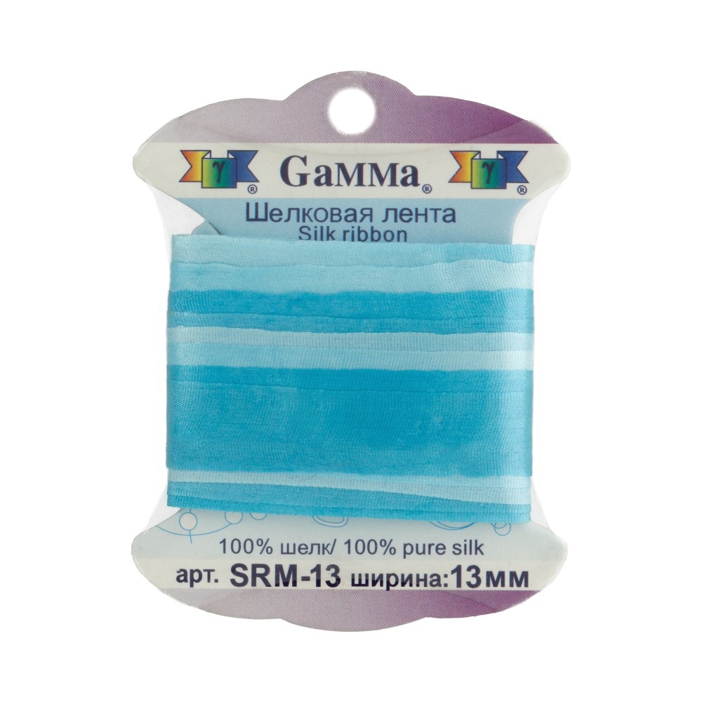 

Gamma шелковая, 13 мм, 9,1 +/- 0,5 м, M009, цвет светло-голубой и бирюзовый