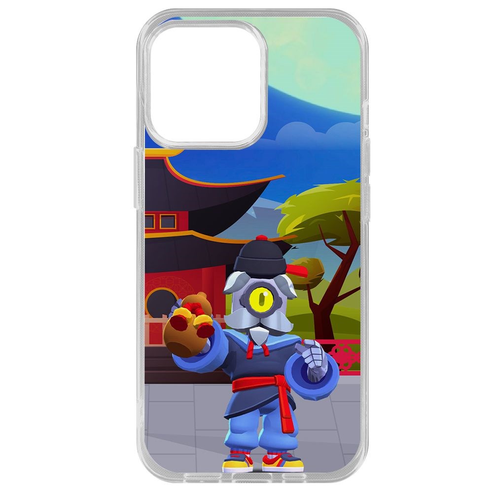 

Чехол-накладка Brawl Stars-Великий Мастер Барли для iPhone 14 Pro Max, Прозрачный