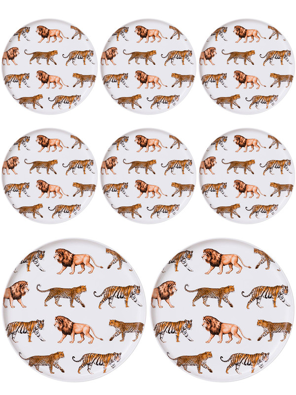 

Набор обеденных тарелок 8 шт Lefard Animal world 23 см590-409, Коричневый