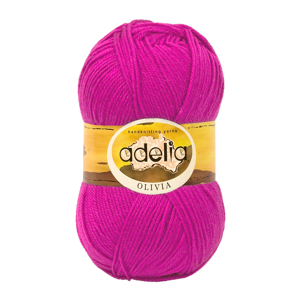 

Пряжа Adelia Olivia, 60% акрил, 40% шерсть, 5*100 г, 250 м+-10 м, №08, малиновый