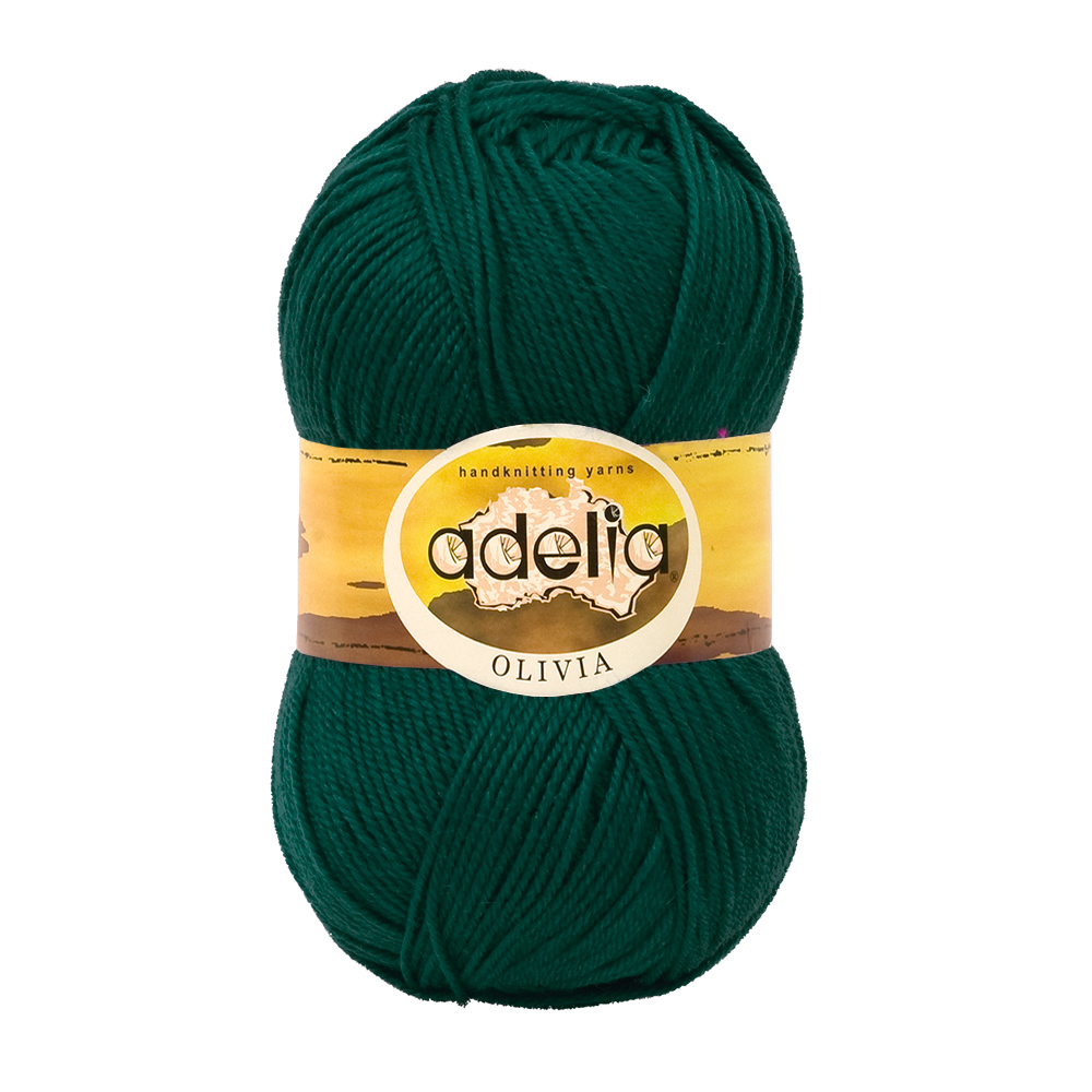 

Пряжа Adelia Olivia №12 темно-зеленый, Olivia