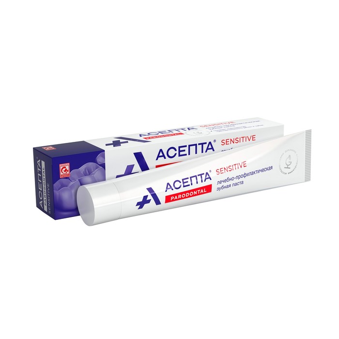 Зубная паста «Асепта Sensitive», лечебно-профилактическая, 75 мл r o c s sensitive plus gum care лечебно профилактическая зубная паста 94 г