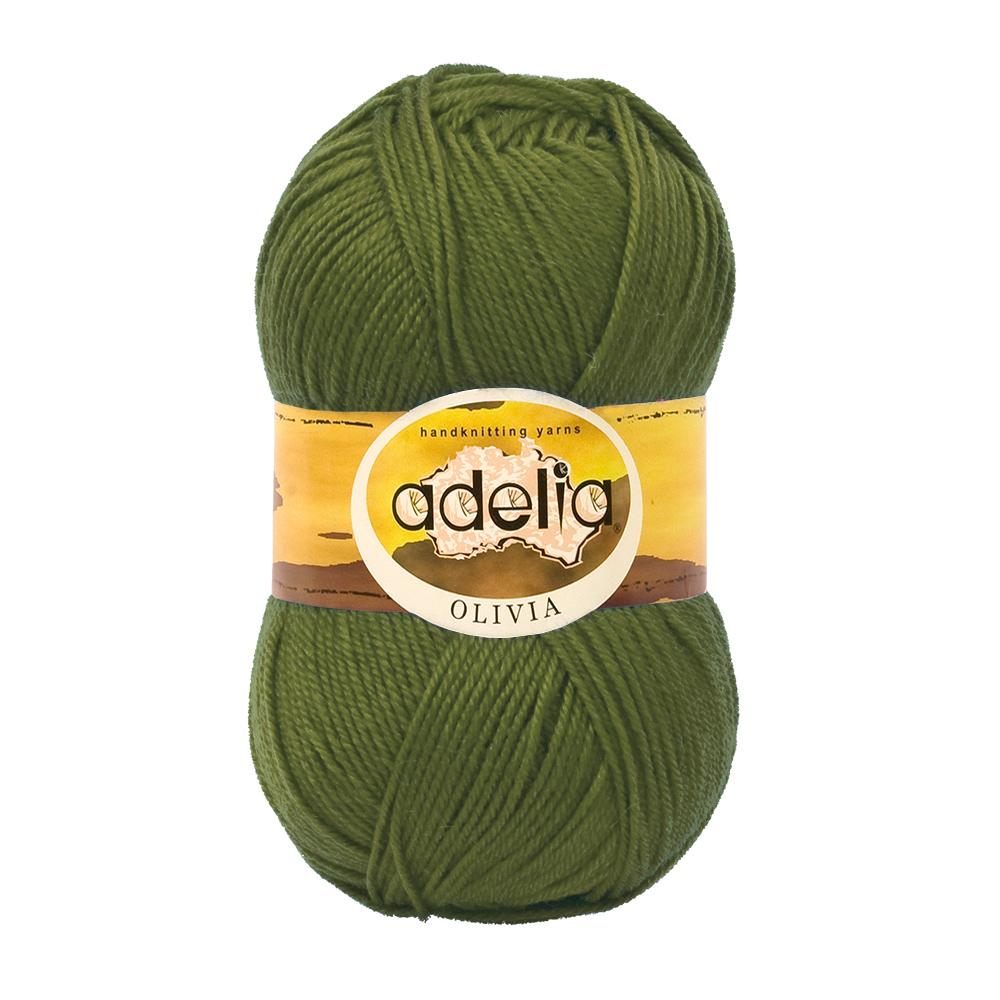 

Пряжа Adelia Olivia №15 оливковый, Olivia