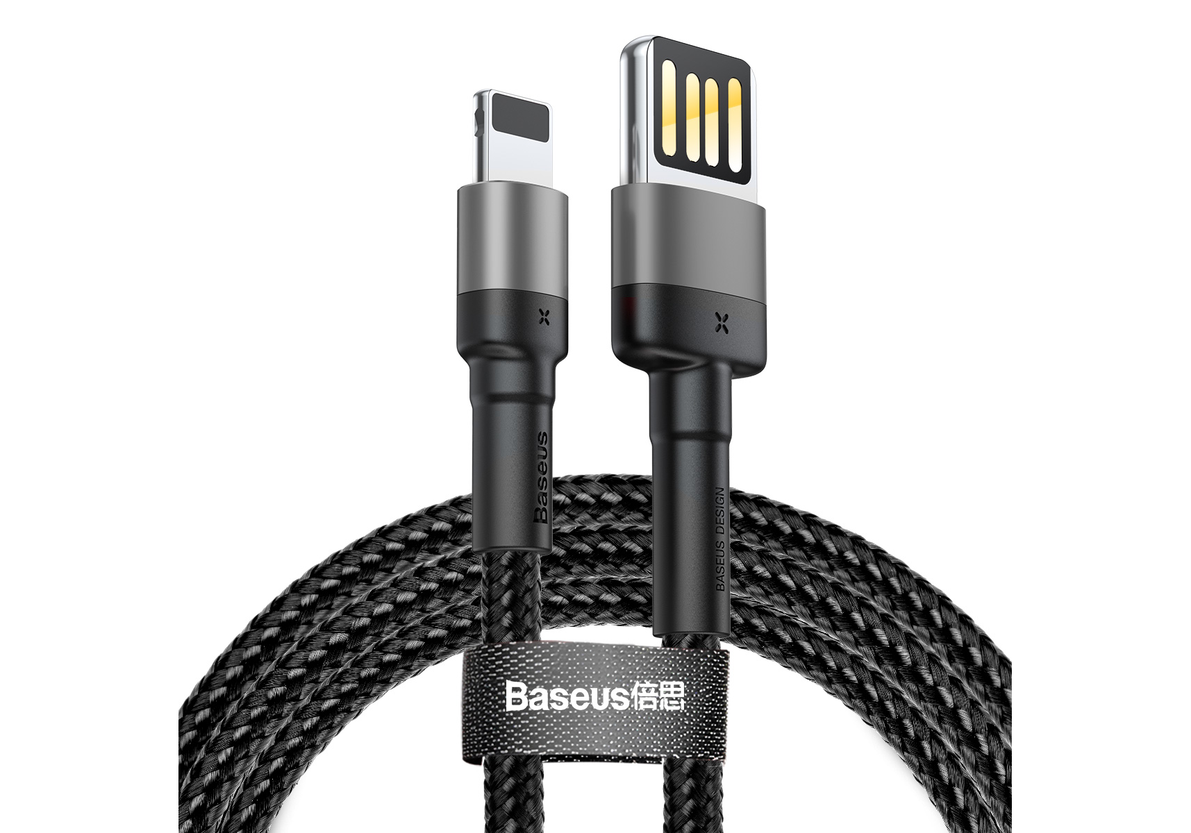 

Кабель Baseus Cafule CALKLF-GG1 USB - Lightning 2.4А, 1 м, черный/серый