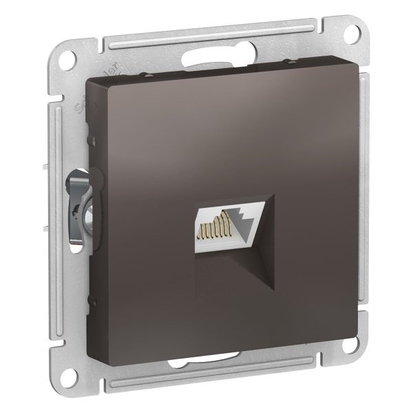 фото Розетка компьютерная одинарная systeme electric rj45, мокко atn000683/10, 10 шт.