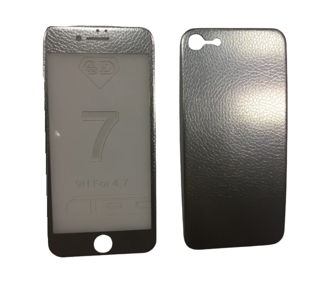 

Кожаные ультратонкие стекла для iPhone 7 Front and Back серебро