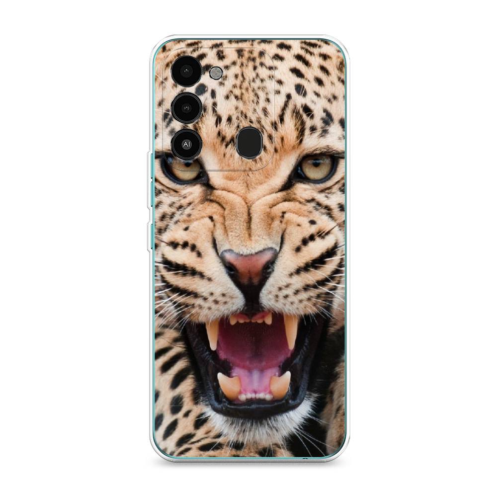 

Чехол на Tecno Spark Go 2022 "Леопард 3d", Бежевый;черный, 301350-6