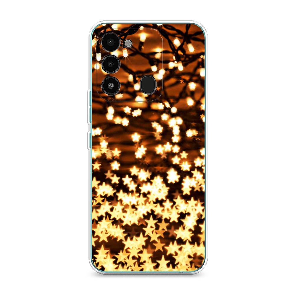 

Чехол на Tecno Spark Go 2022 "Новогодняя гирлянда", Золотистый, 301350-5