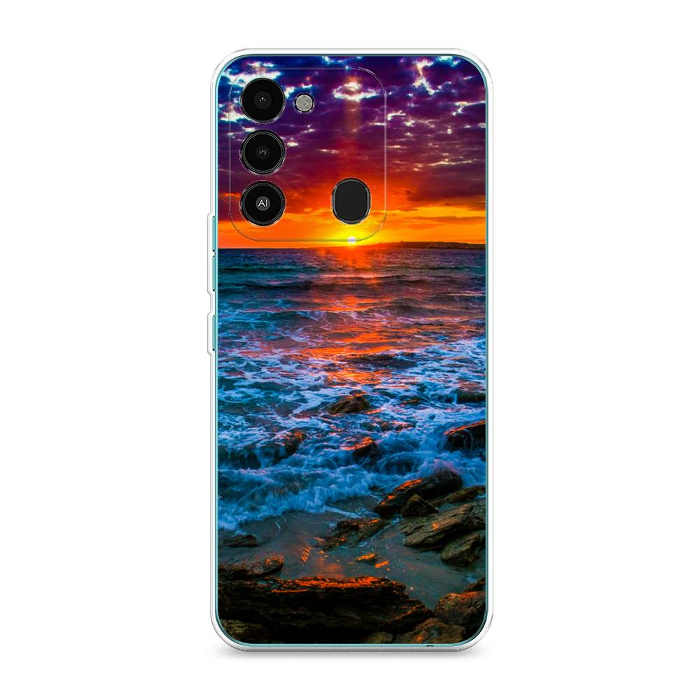 

Чехол на Tecno Spark Go 2022 "Закат 1", Оранжевый;синий, 301350-2