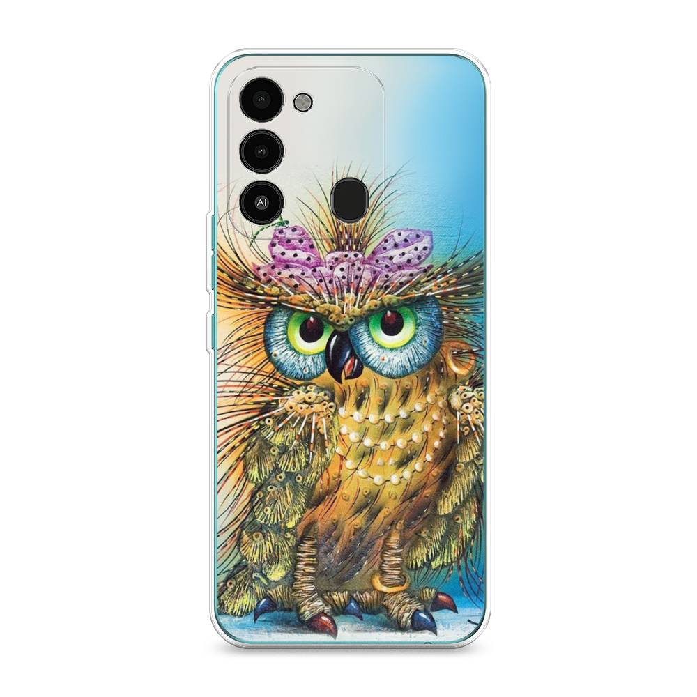 

Чехол на Tecno Spark Go 2022 "Модная сова", Коричневый;голубой, 301350-1