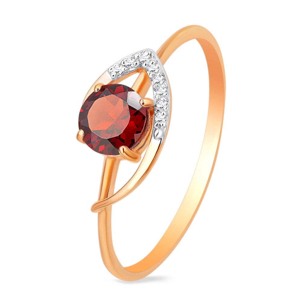 

Кольцо из золота р.  585Gold 201013494, гранат\фианит, 201013494