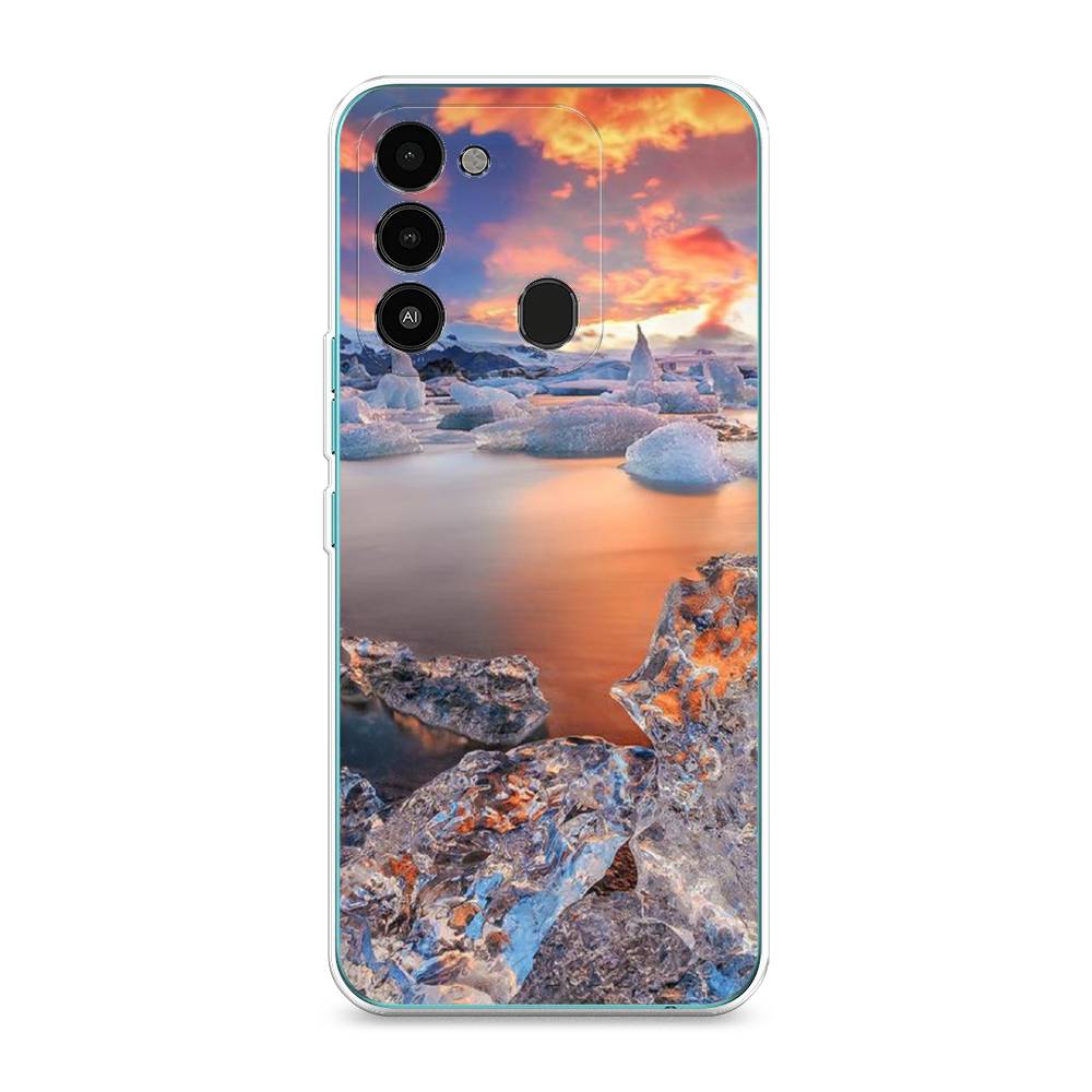 

Чехол на Tecno Spark Go 2022 "Ледники", Синий;оранжевый, 301350-2