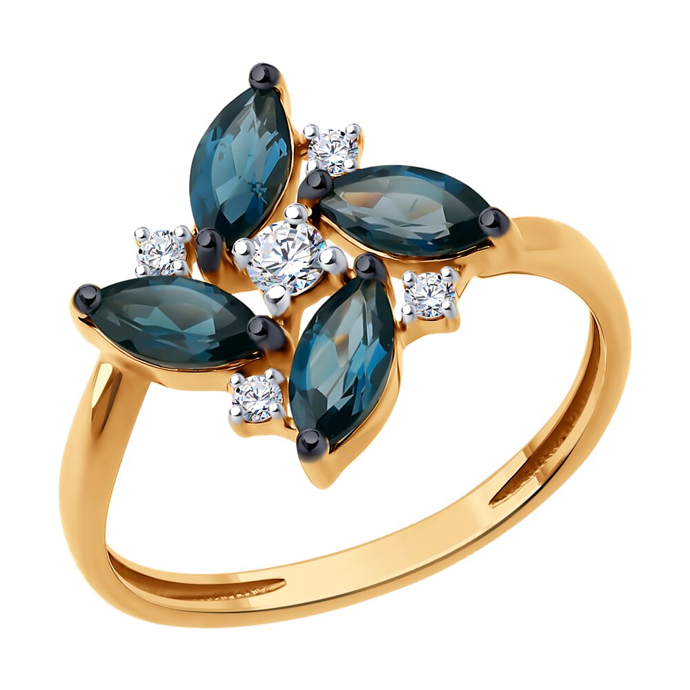 

Кольцо из красного золота р. , Diamant 51-310-02497-1, фианит/топаз, 51-310-02497-1
