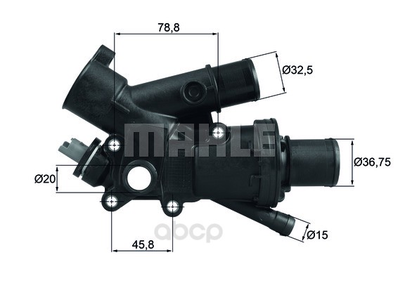 

Термостат citroen c4, ford focus, peugeot 308 2.0/3.0hdi/tdci 06 Mahle TH4383