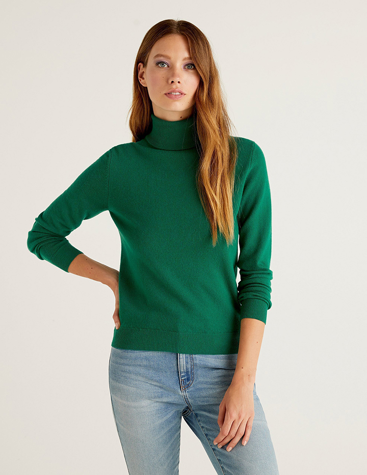 фото Водолазка женская united colors of benetton 21a_1002d2348 зеленая m