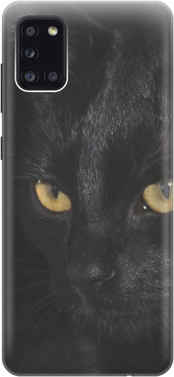 

Силиконовый чехол на Samsung Galaxy A31 "Черная кошка", Желтый;черный, 7109