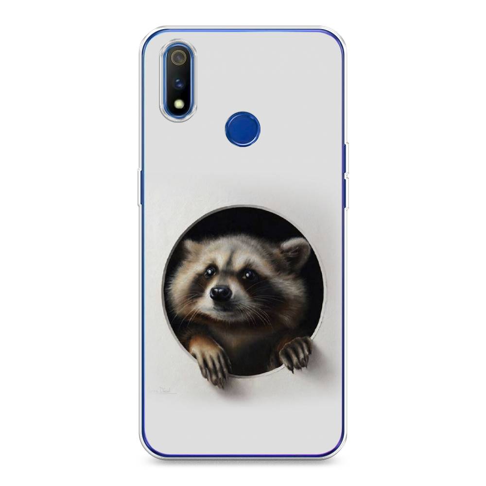 

Чехол Awog на Realme 3 Pro "Любопытный енот", Разноцветный, 251250-1
