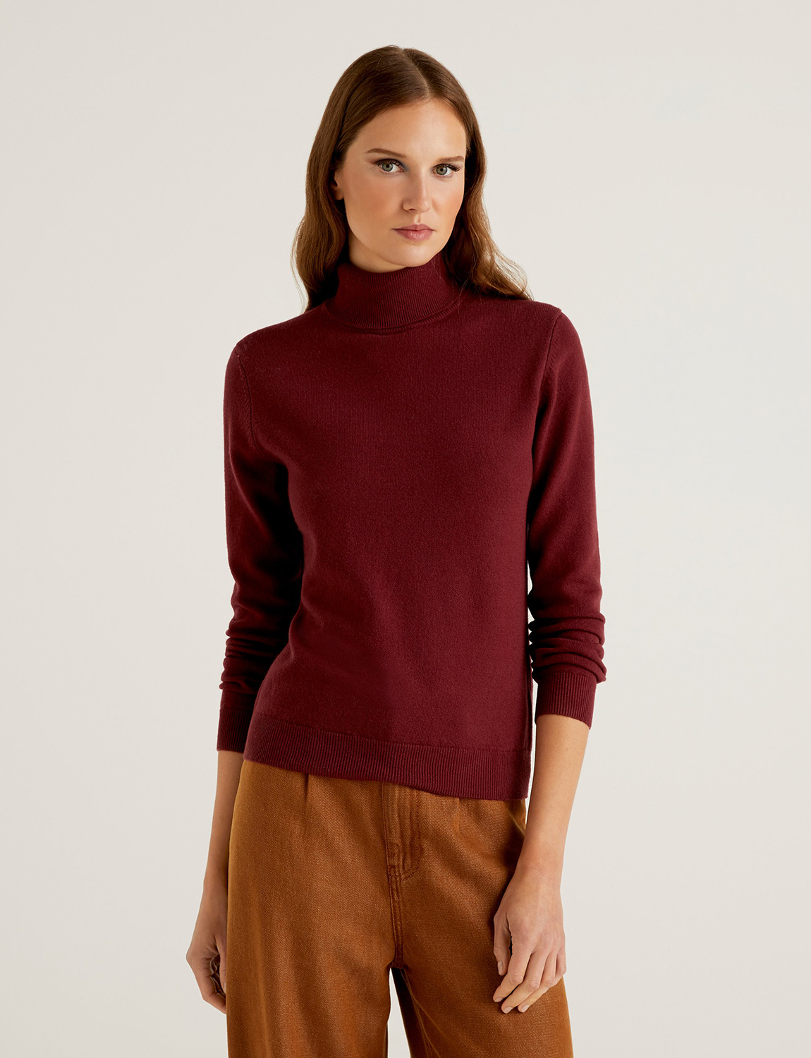 

Водолазка женская United Colors of Benetton 21A_1002D2348 коричневая XL