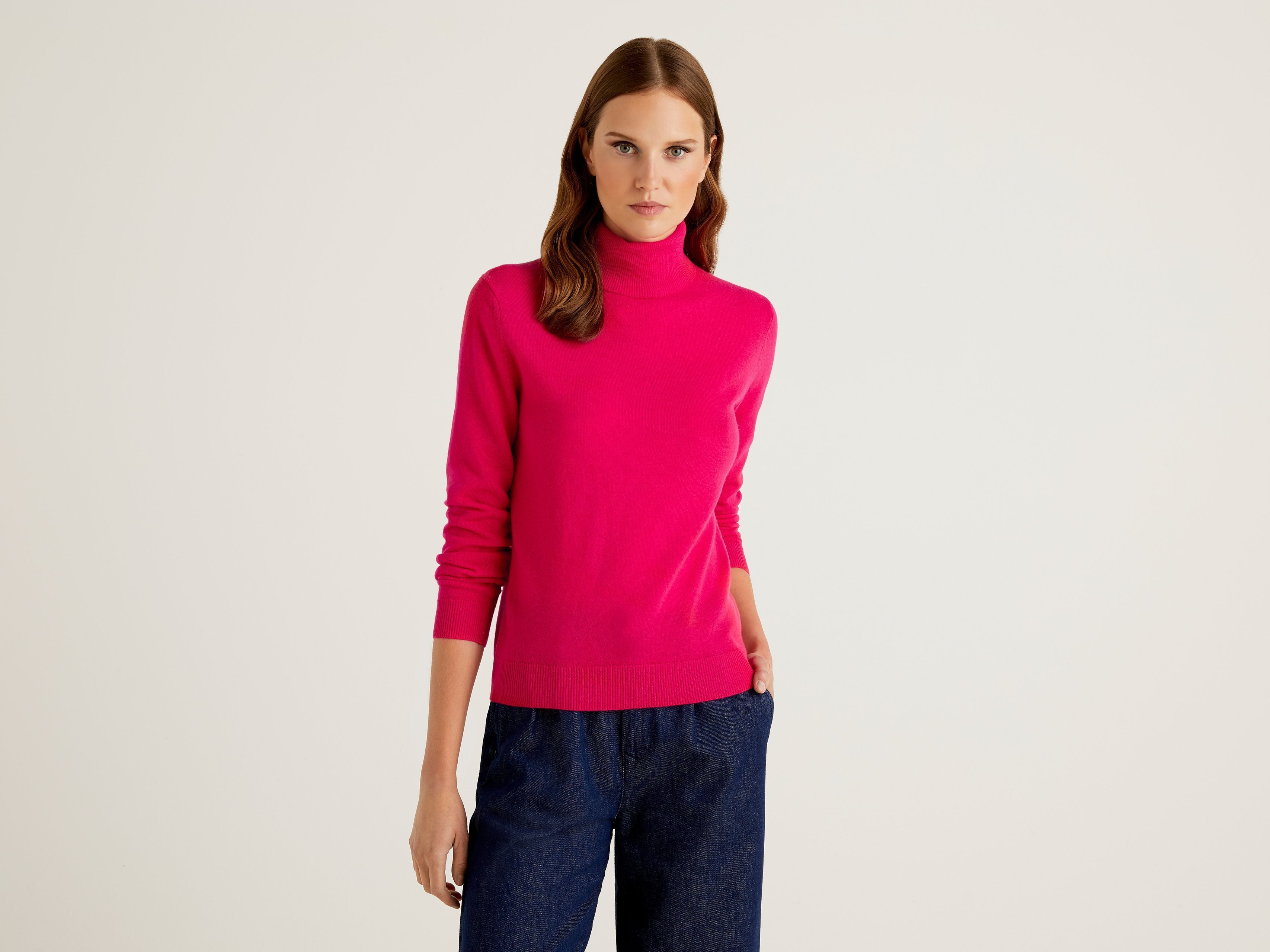 

Водолазка женская United Colors of Benetton 21A_1002D2348 розовая L, 21A_1002D2348