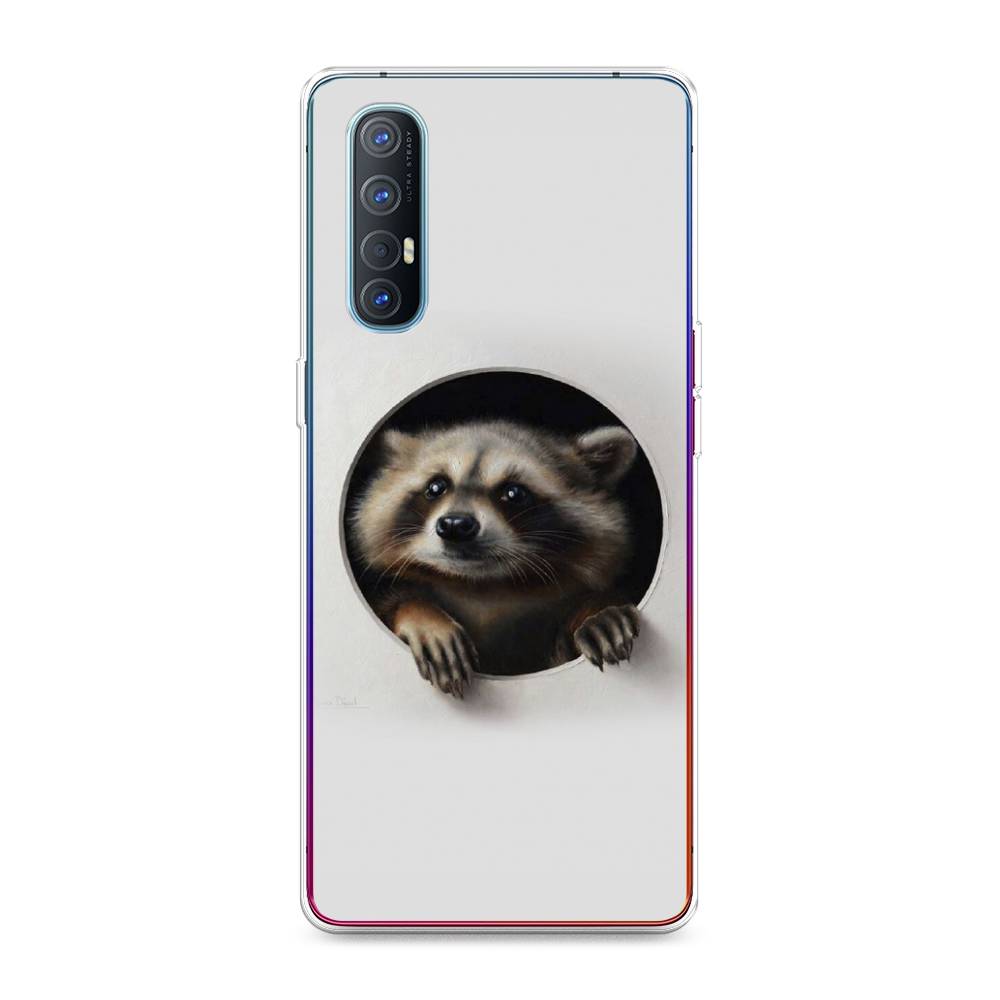 

Чехол Awog на Oppo Reno 3 Pro "Любопытный енот", Разноцветный, 252550-1