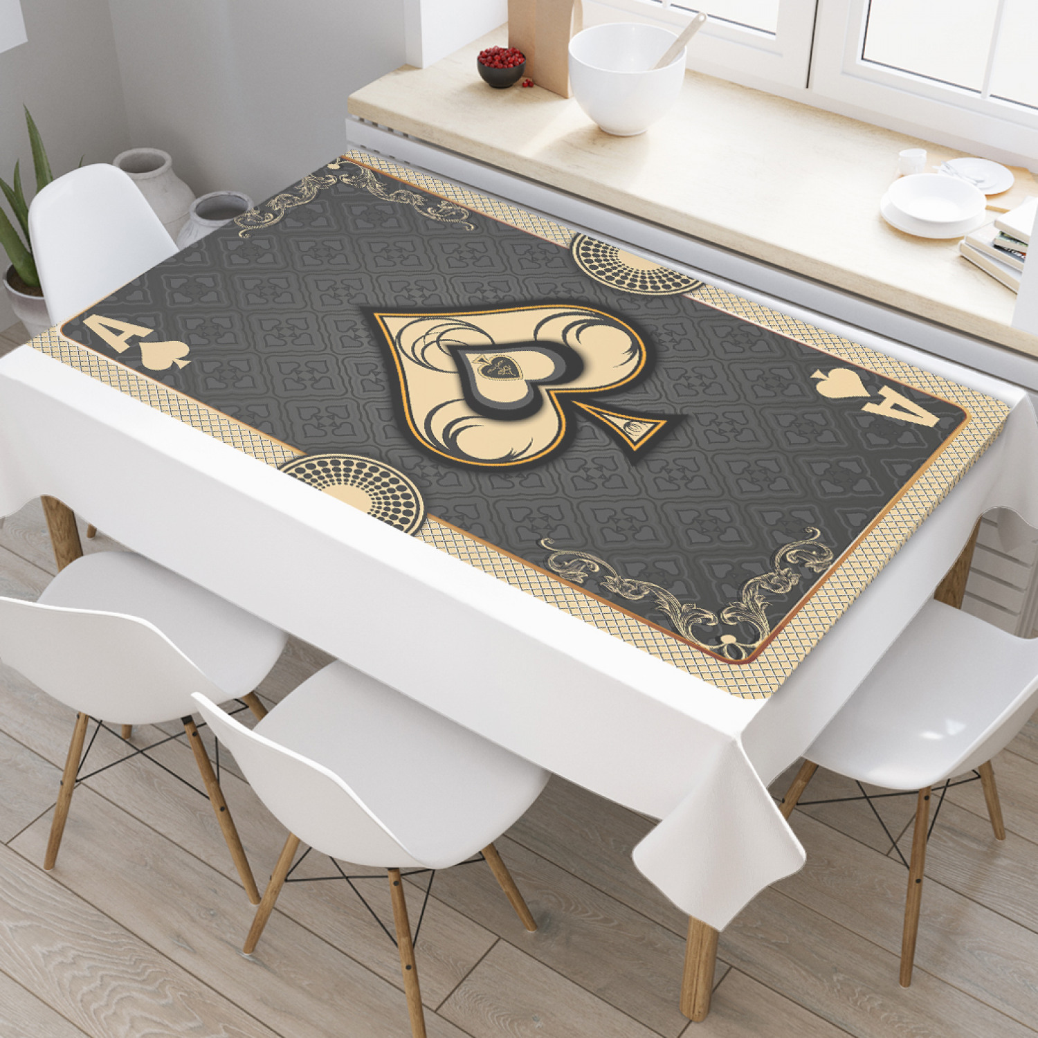 

Скатерть прямоугольная на кухонный стол JoyArty "Винтажная карта" из оксфорда, 180x145 см, Белый, Винтажная карта