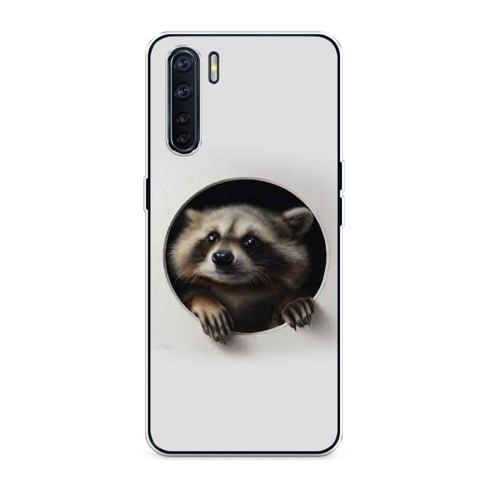 

Чехол Awog на Oppo A91/Reno 3 "Любопытный енот", Разноцветный, 254250-1