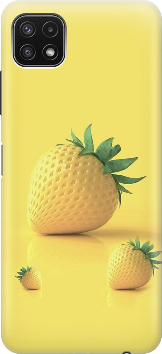 

Силиконовый чехол на Samsung Galaxy A22s 5G "Желтая клубника", Черный, 7084