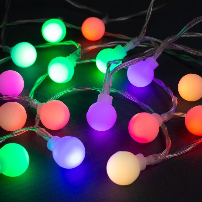 Световая гирлянда новогодняя Luazon Lighting Шарики 806824 3 м разноцветный/RGB