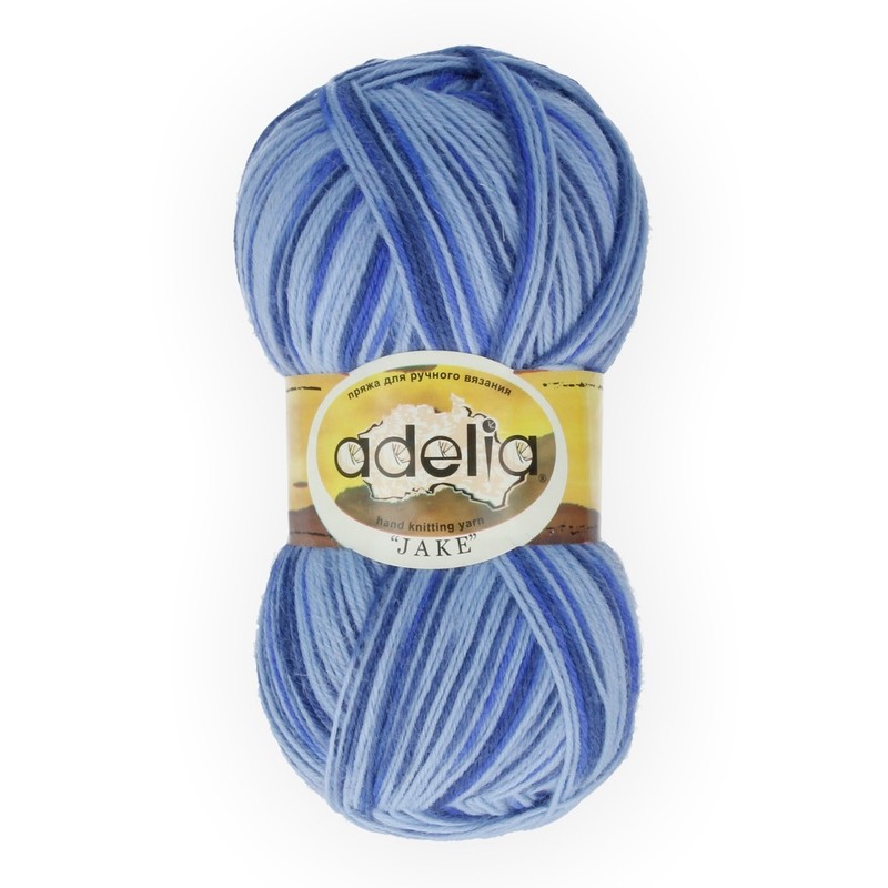

Пряжа Adelia Jake №14 голубой, синий, Jake