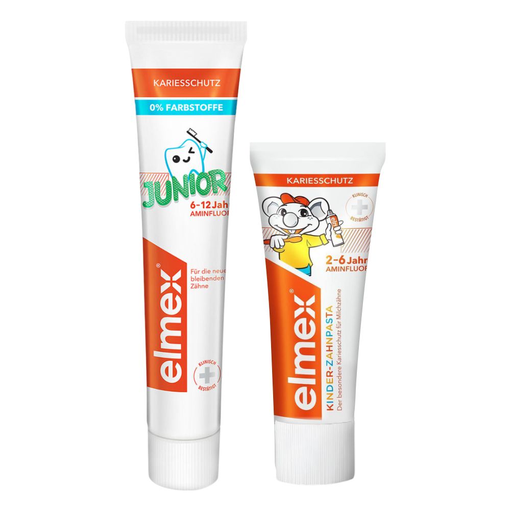 Набор детских зубных паст Elmex Children's для детей 2-6 лет Junior для детей 6-12