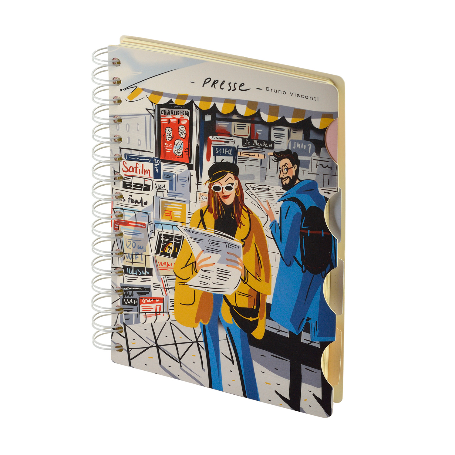 

Блокнот BrunoVisconti Art journal А5,120 Л. на гребне, с разделителями 4 вида