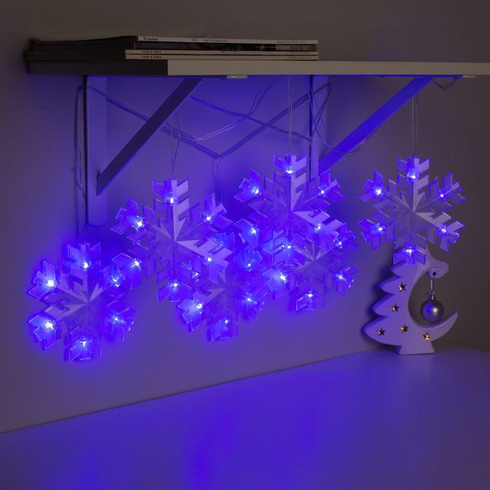 фото Световая гирлянда новогодняя luazon lighting снежинка матовая 5148898 2 м синий