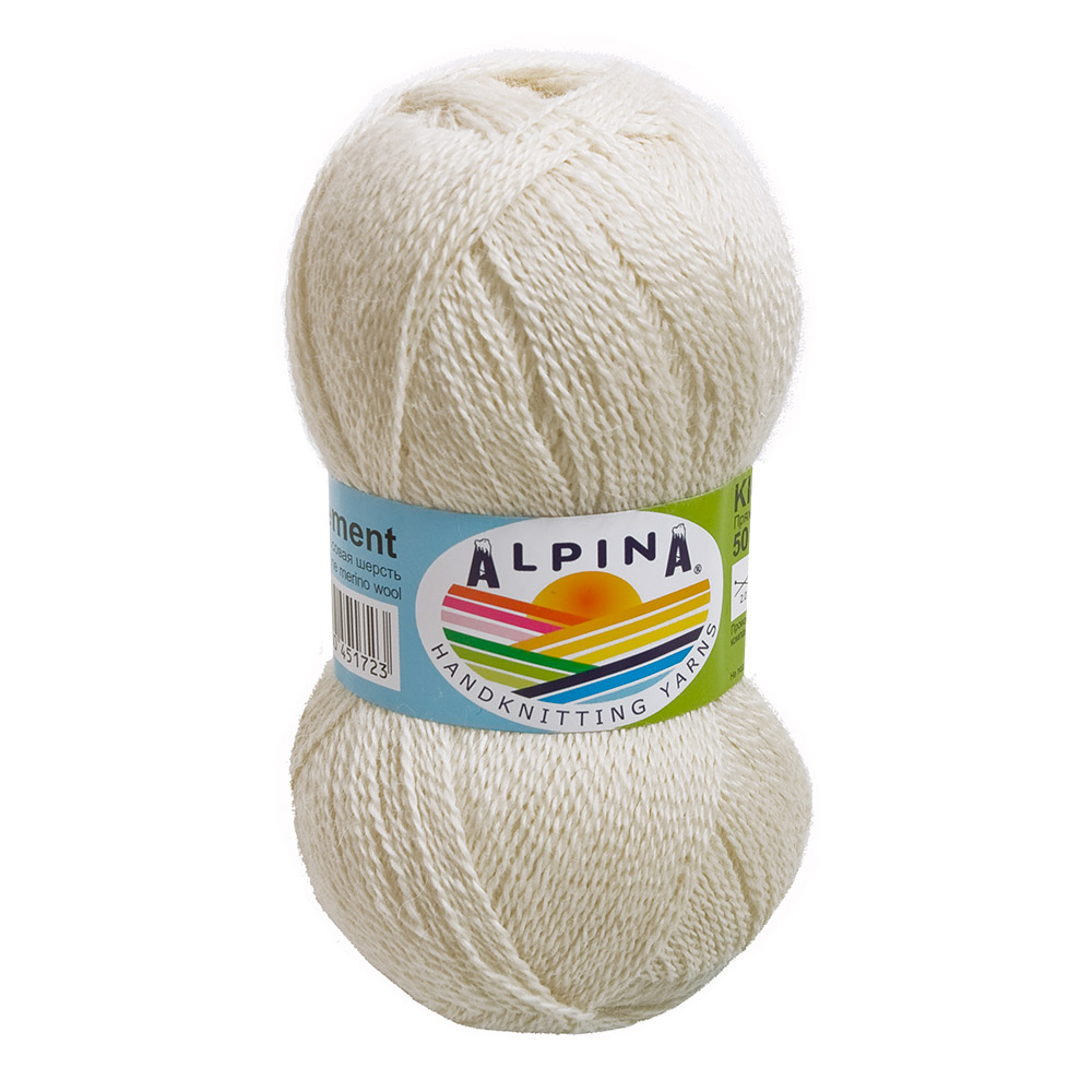 

Пряжа Alpina Klement белый, натуральный, Klement