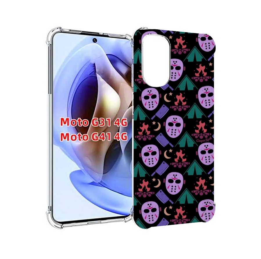 

Чехол MyPads фиолетовые маски для Motorola Moto G31 4G / G41 4G, Прозрачный, Tocco