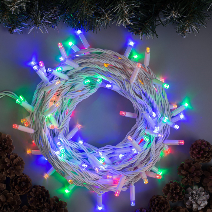 

Световая гирлянда новогодняя Luazon Lighting Нить 3584095 10 м разноцветный/RGB, Нить