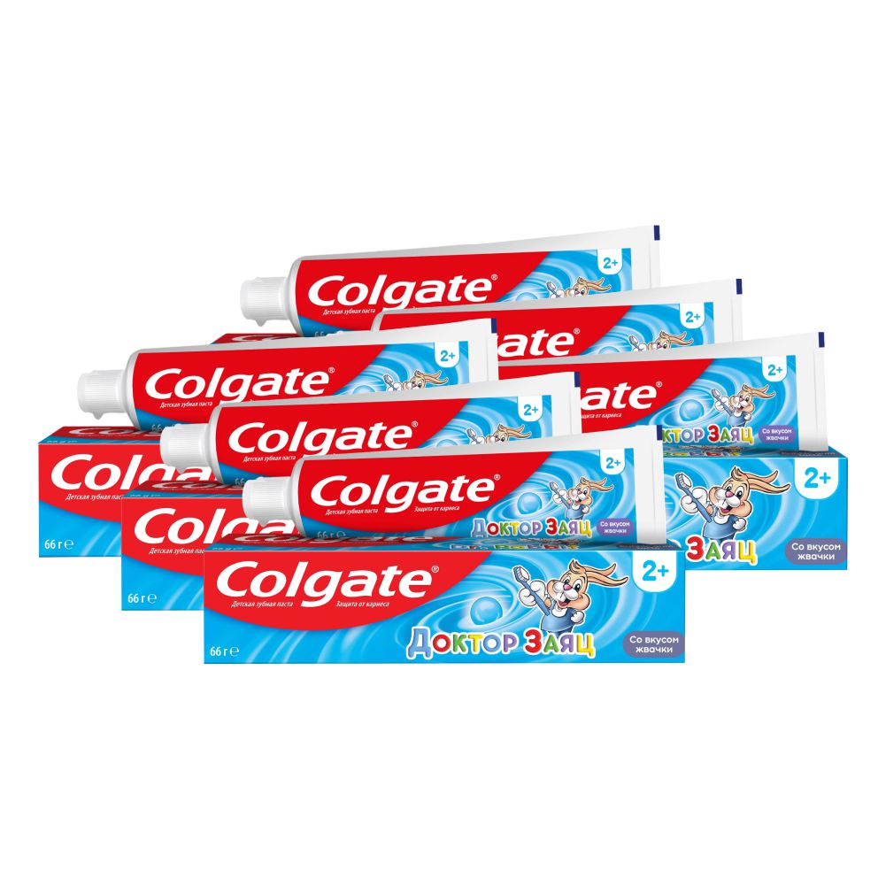 Комплект Зубная паста Colgate Детская Доктор Заяц со вкусом жвачки 50 мл. х 6 шт.
