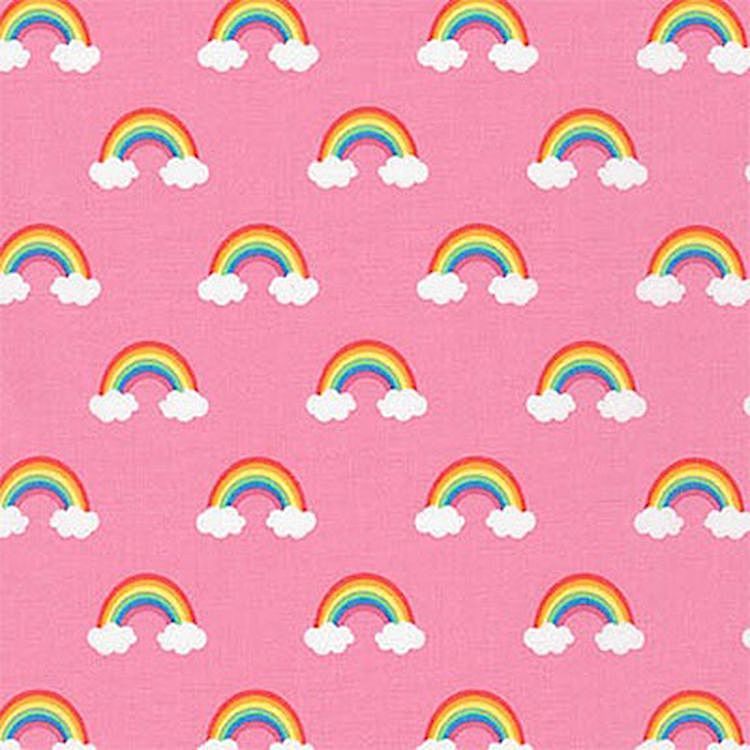 

Ткань для пэчворка Robert Kaufman HAPPY LITTLE UNICORNS, 50x55 см PINK принт, Розовый