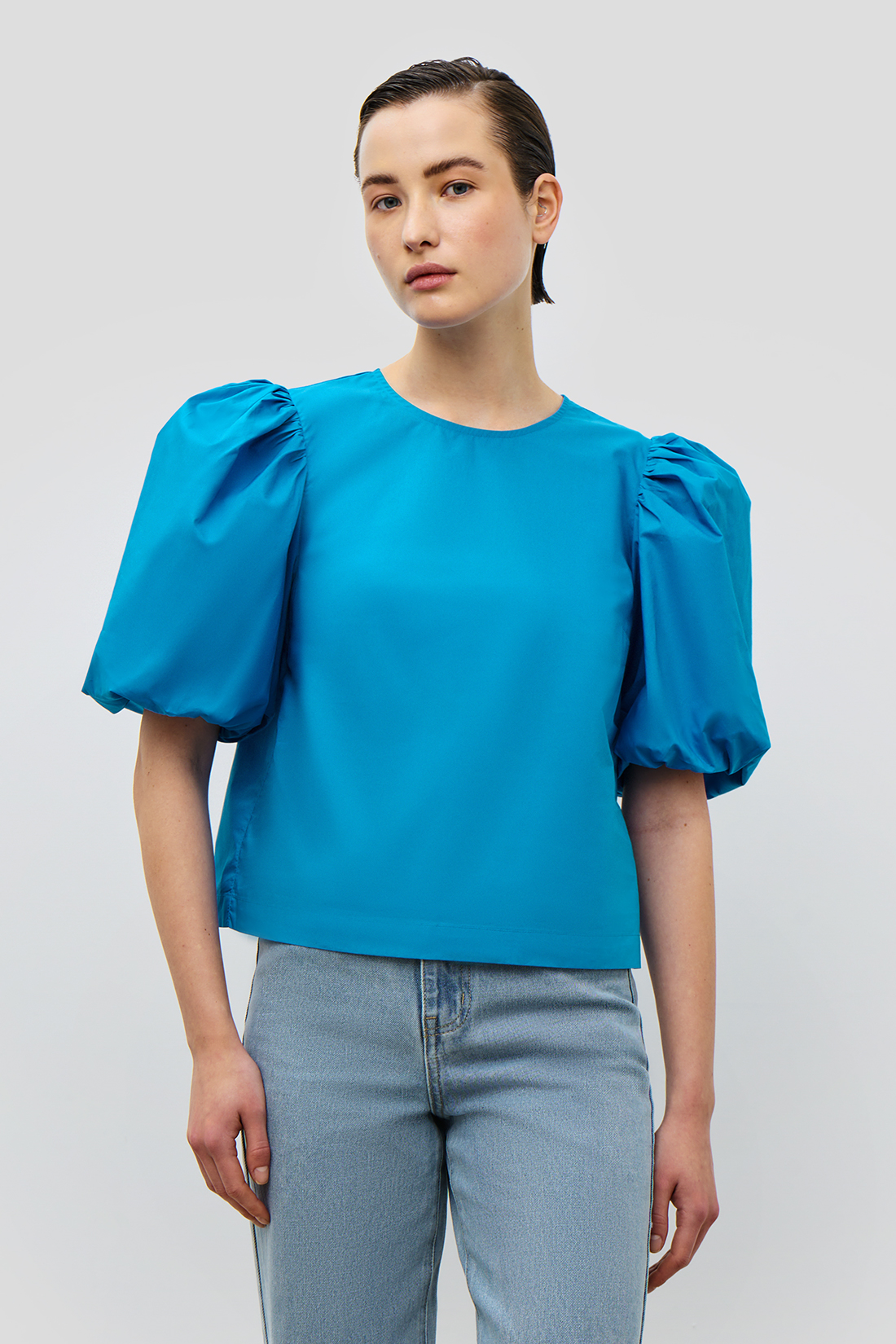 

Блуза женская Baon B1923008 синяя 2XL, Синий, B1923008