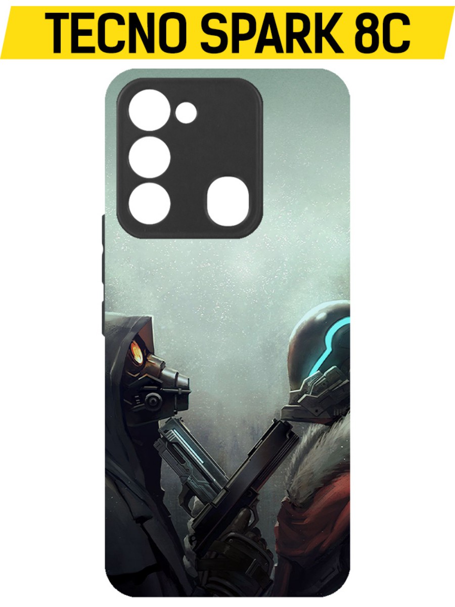 

Чехол-накладка Софт Cтандофф 2 (Standoff 2) - Противостояние для TECNO Spark 8C, Черный