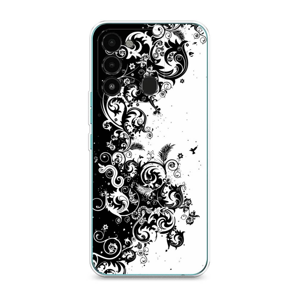 

Чехол на Tecno Spark Go 2022 "Черно белый узор", Белый;черный;серый, 301350-3