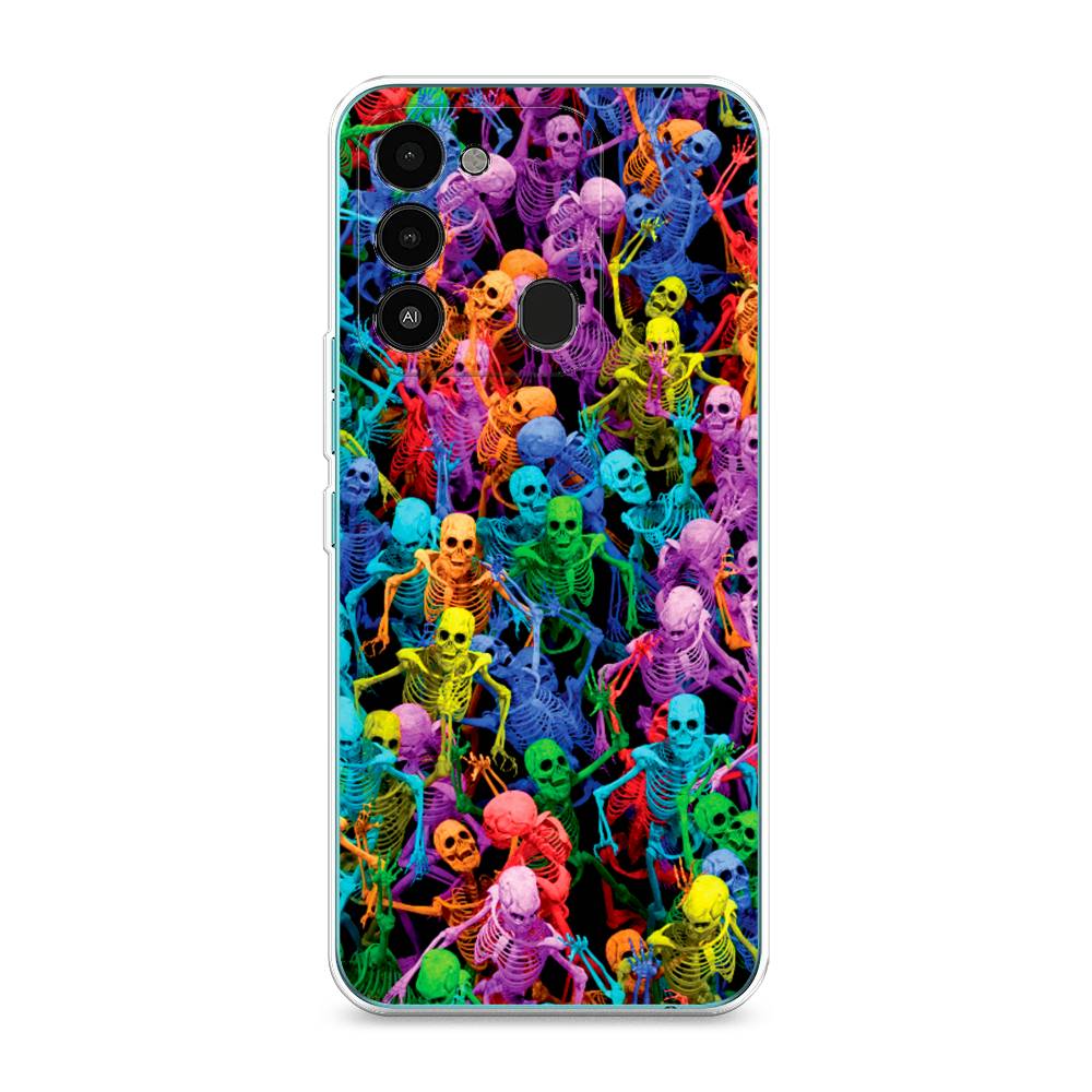 

Чехол на Tecno Spark Go 2022 "Вечеринка скелетов", Фиолетовый;желтый;оранжевый, 301350-6