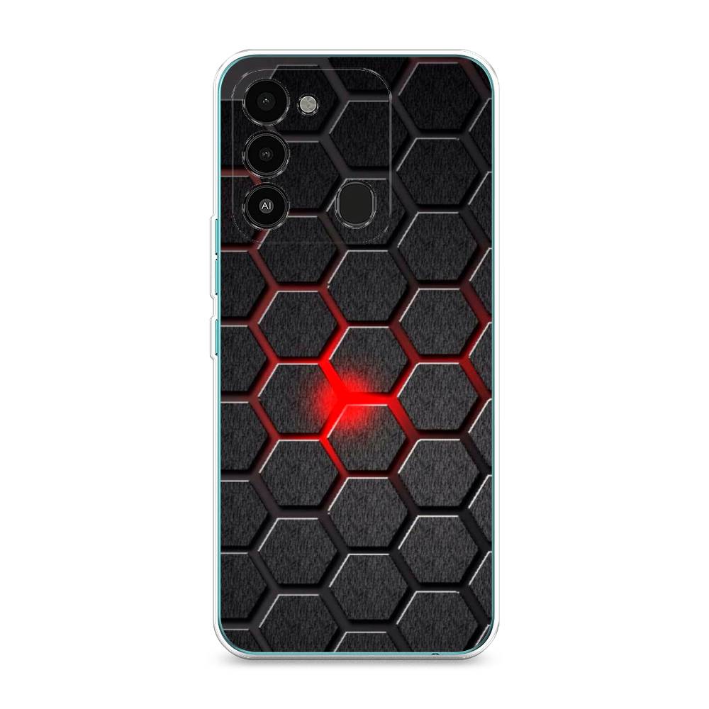 

Чехол на Tecno Spark Go 2022 "Соты красные", Красный;черный;серый, 301350-3
