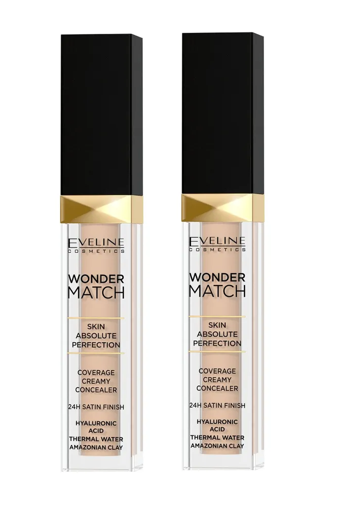 Консилер Eveline Cosmetics Wonder Match №025 Light Beige с амазонской глиной 7мл 2шт