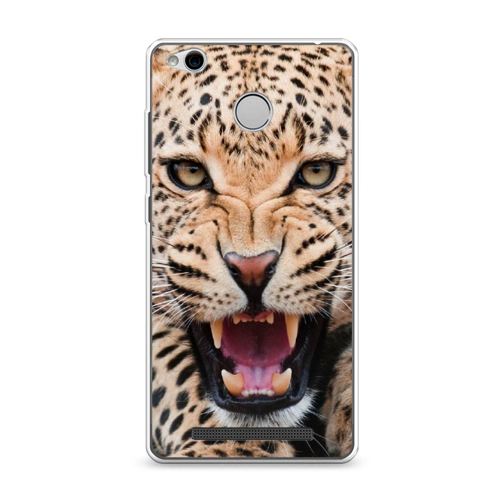 

Чехол на Xiaomi Redmi 3 Pro (3S) "Леопард 3d", Бежевый;черный, 30950-6